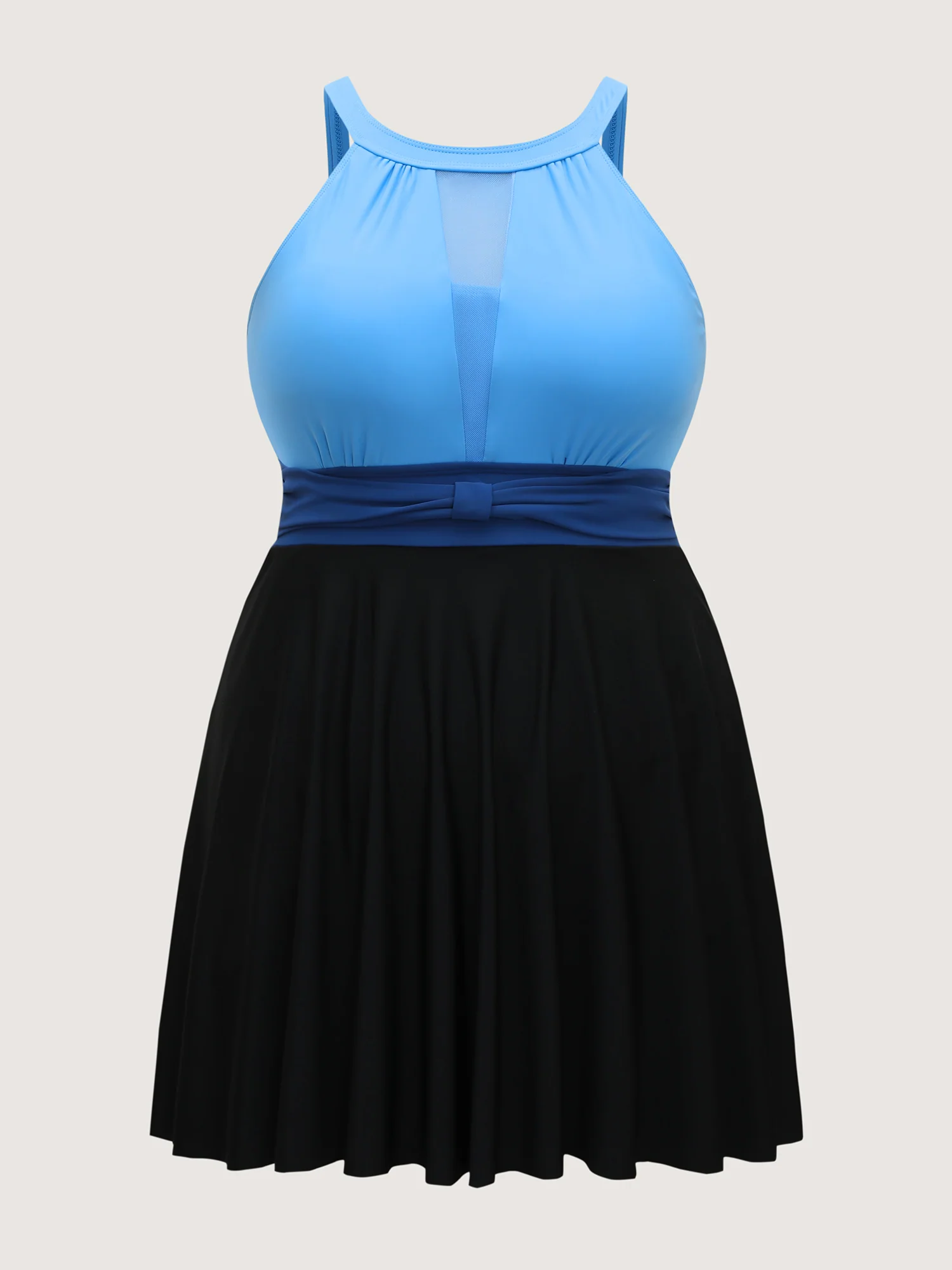 Color Contrast Adjustable Swim Dress