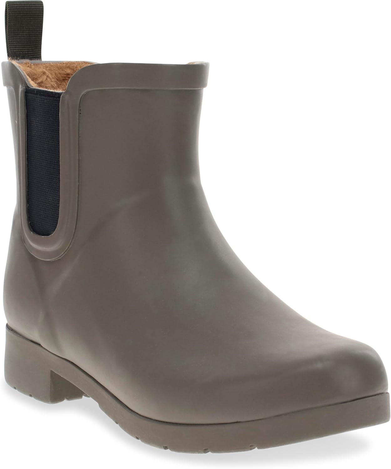 Chooka Women’s Waterproof Chelsea Bootie – Plush Lined, Slip-On Rain Ankle Boots