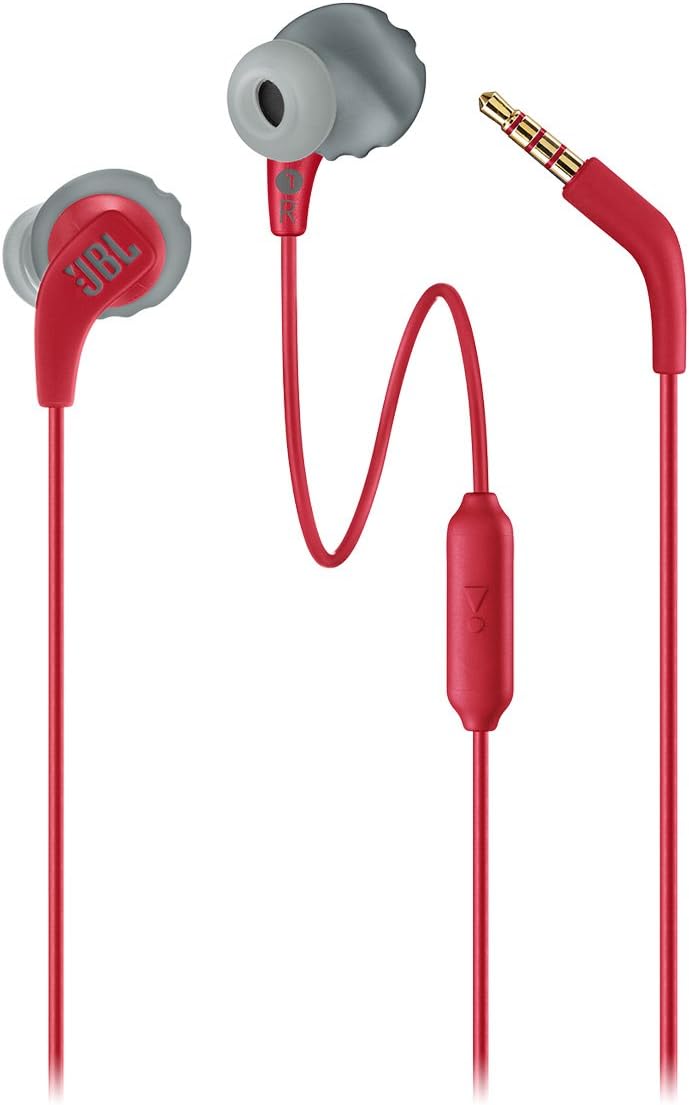 JBL Endurance Run 2 Wired - Waterproof Wired Sports in-Ear Headphones, JBL Pure Bass Sound, Hands-Free Calls, Never Hurt. Never Fall Out. (Black)