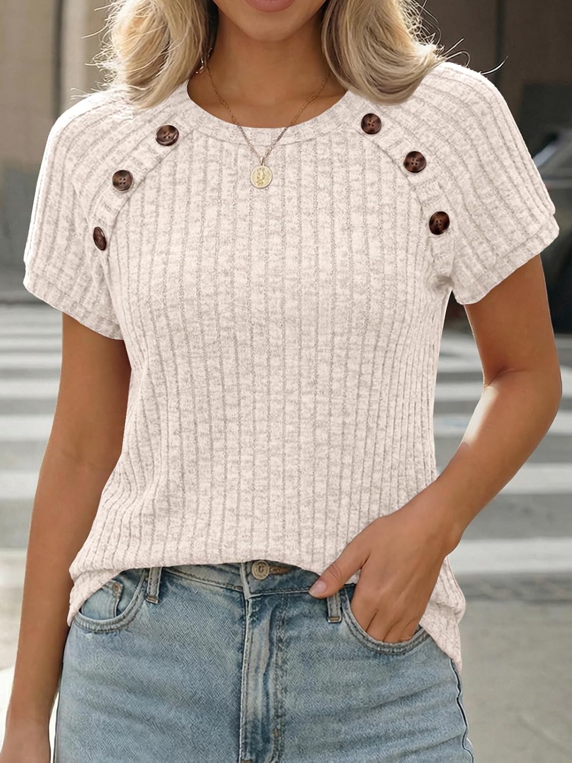 AUTOMET Women's Short Sleeve Shirts Business Casual Blouses Dressy Work Tunic Tops 2026 Spring Sweaters Fashion Clothes