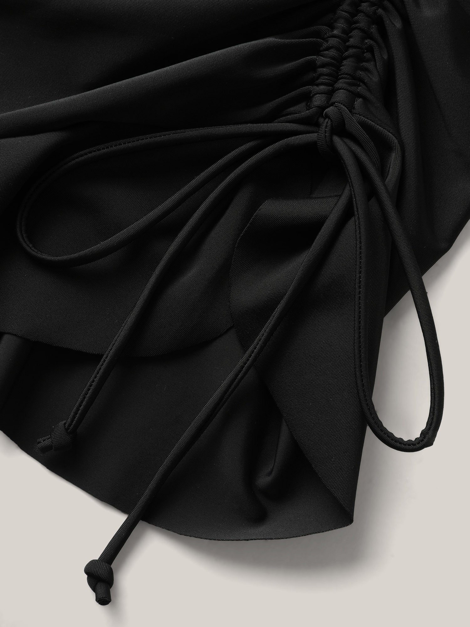 Ruffled Hem Flutter Sleeve Drawstring Swim Dress