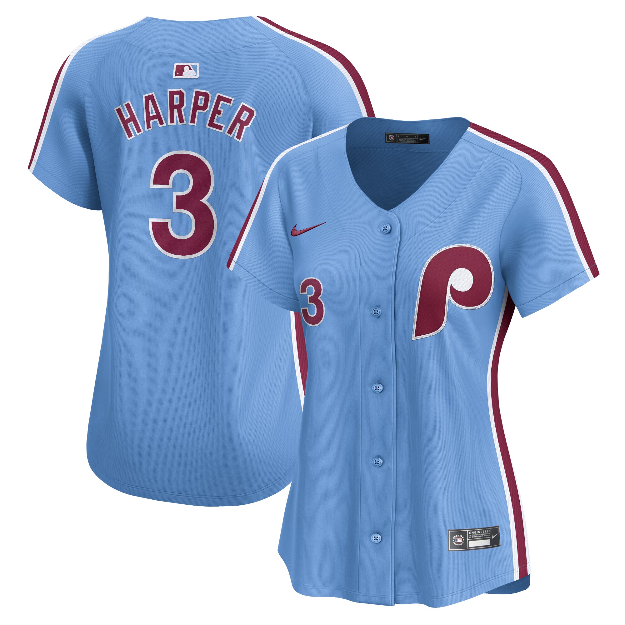 Women's Philadelphia Phillies Bryce Harper Nike Light Blue Alternate Limited Player Jersey