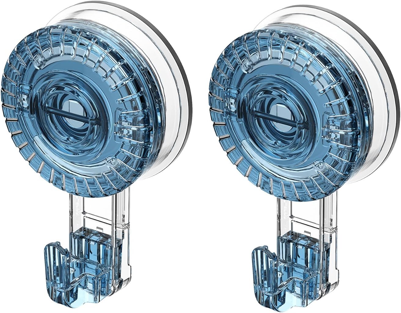 Suction Cup Hooks, One-Second Installation, Reusable,for Use On Glass, Mirrors, and Smooth Tile Surfaces Only, Suitable for Kitchens, Bathrooms, and Toilets. 2-Pack(Transparent)