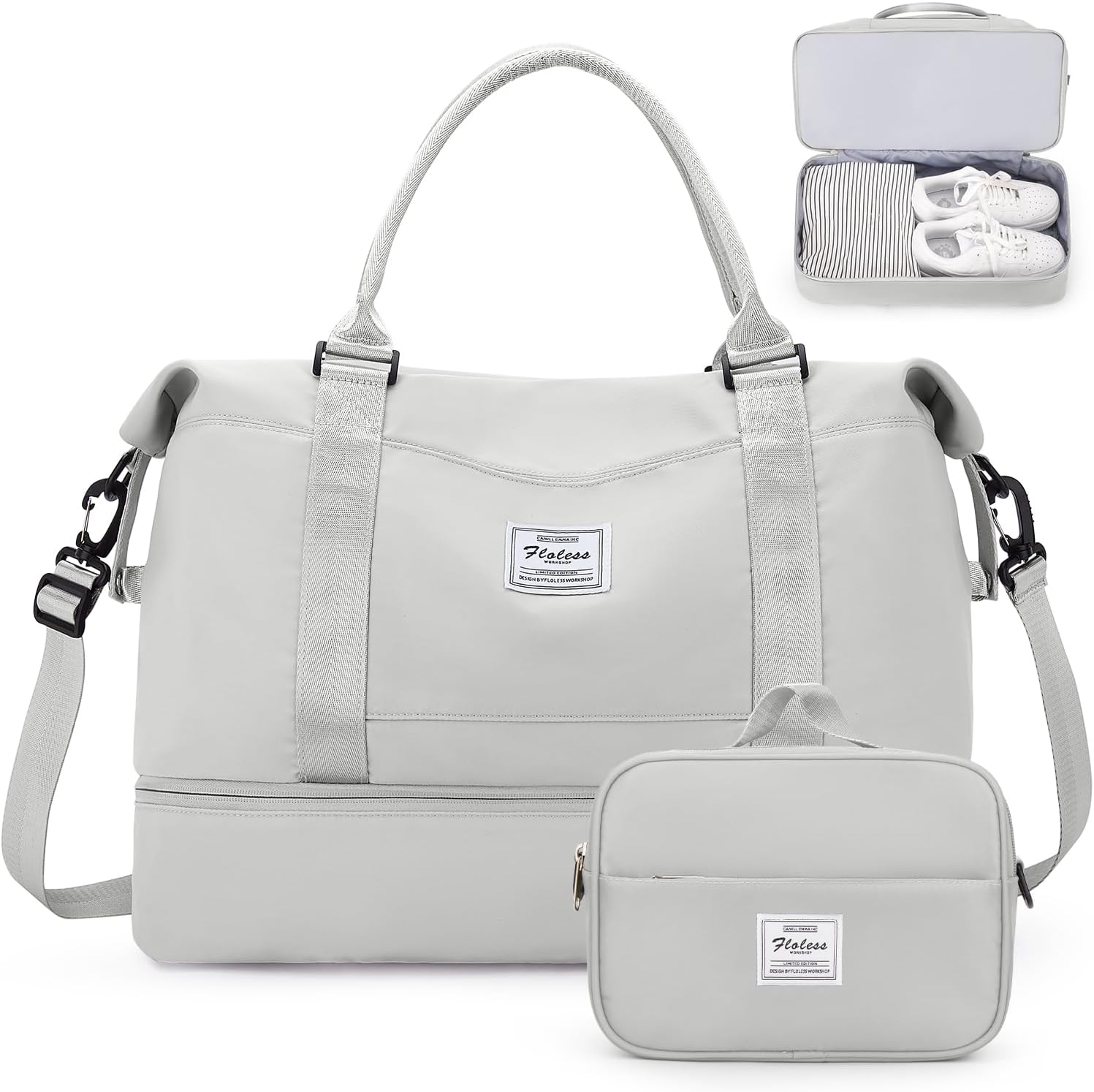 Weekender Bags for Women,Personal Item Travel Bag with Shoes Compartment,Overnight Travel Duffel Bag with Toiletry Bag