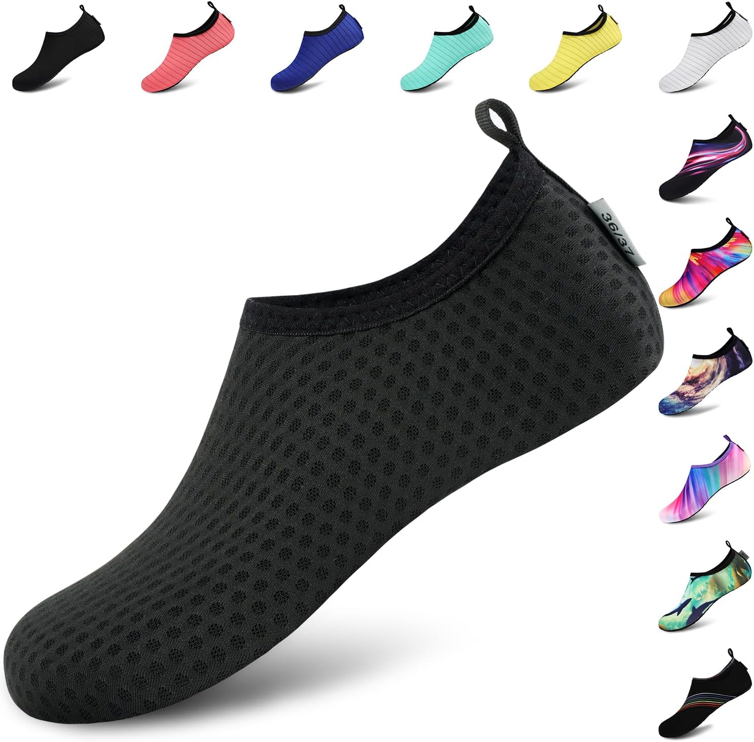 VIFUUR Water Sports Shoes Barefoot Quick-Dry Aqua Yoga Socks Slip-on for Men Women