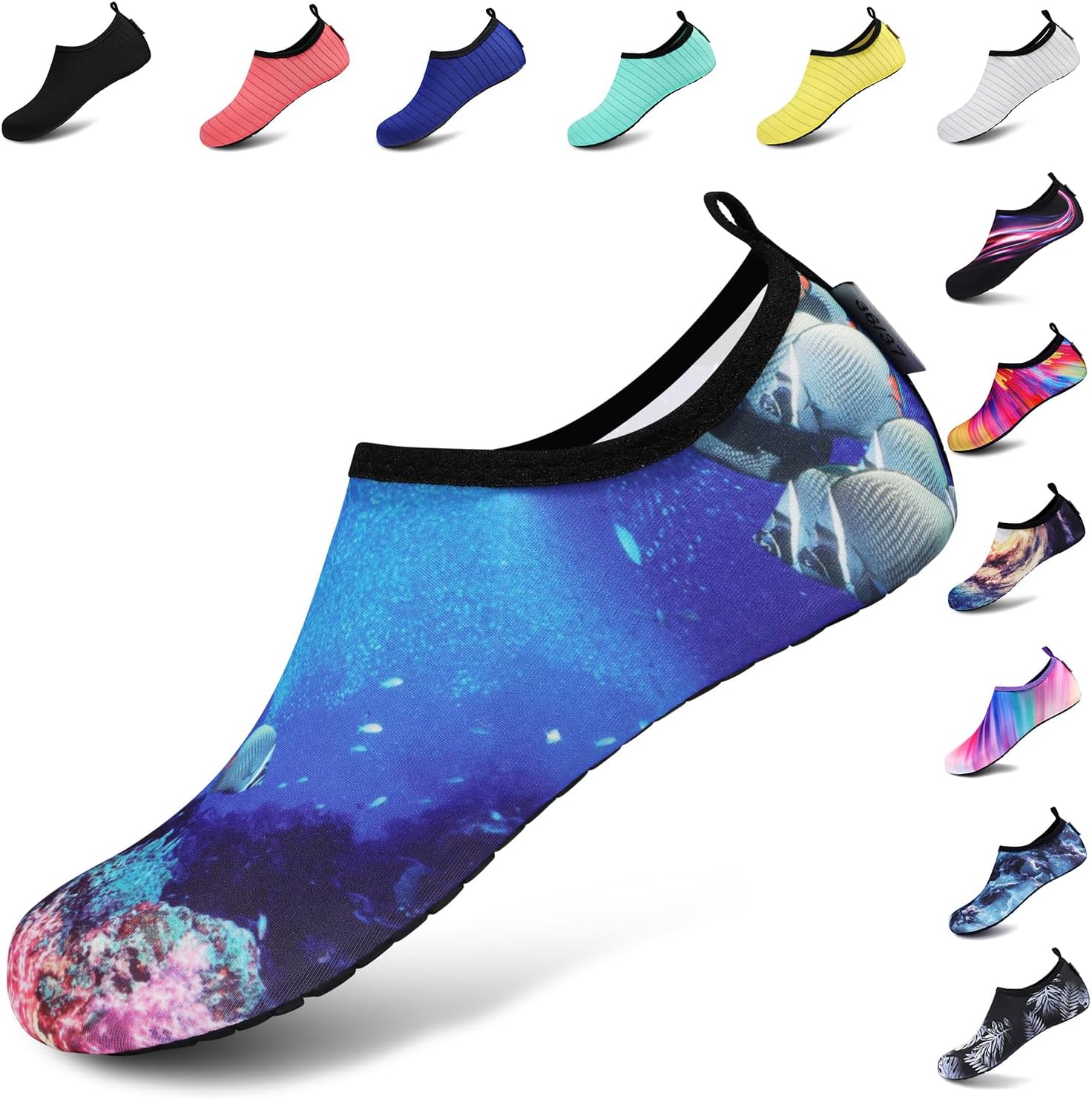 VIFUUR Water Sports Shoes Barefoot Quick-Dry Aqua Yoga Socks Slip-on for Men Women