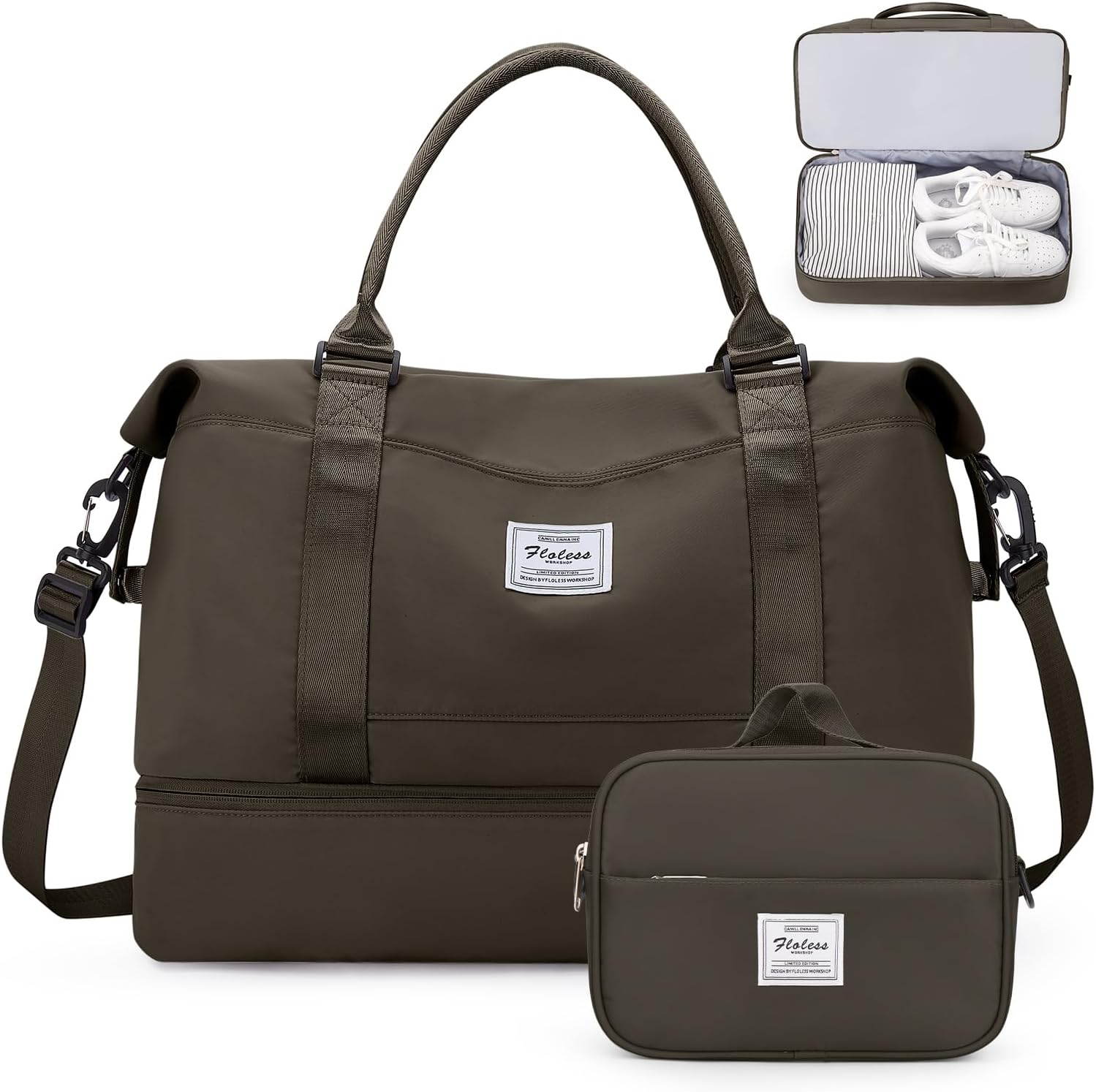 Weekender Bags for Women,Personal Item Travel Bag with Shoes Compartment,Overnight Travel Duffel Bag with Toiletry Bag