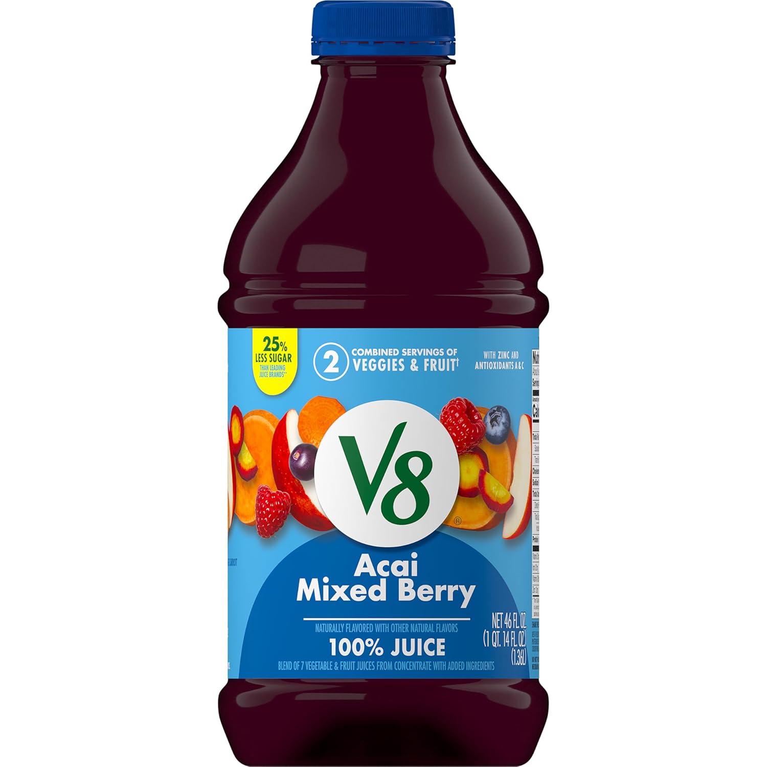 V8 Strawberry Banana 100% Fruit and Vegetable Juice, 46 fl oz Bottle