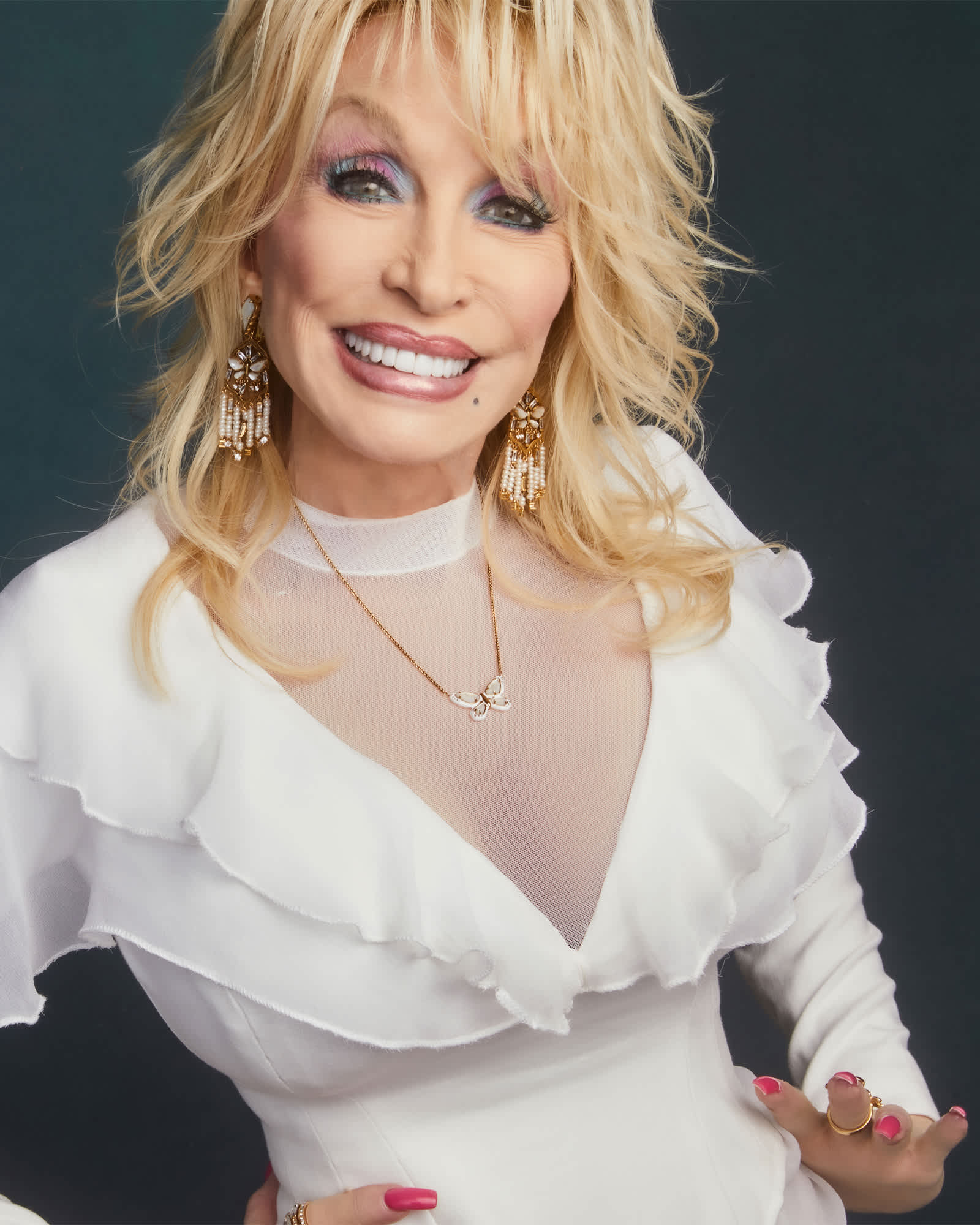 Dolly Parton x Kendra Scott Enamel Butterfly Vintage Gold Short Pendant Necklace