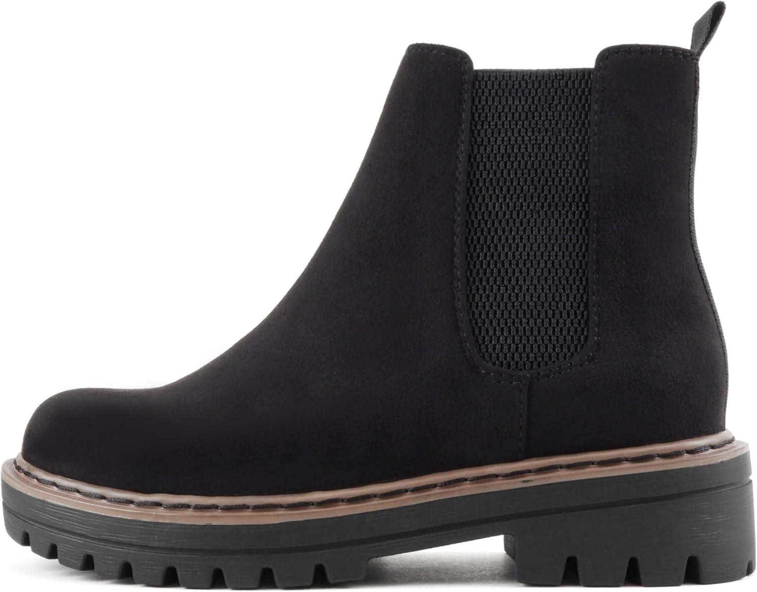 Soda Pilot ~ Women Lug Sole Low Heel Chelsea Fashion Ankle Bootie w/Double Elastic Gore