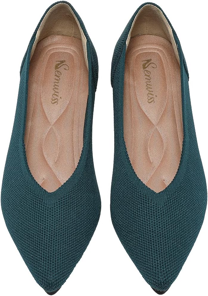 Semwiss Women's Ballet Flats Comfortable Casual Dressy Shoes,Work Flats Office Shoes Pointed Toe Leopard Flats.