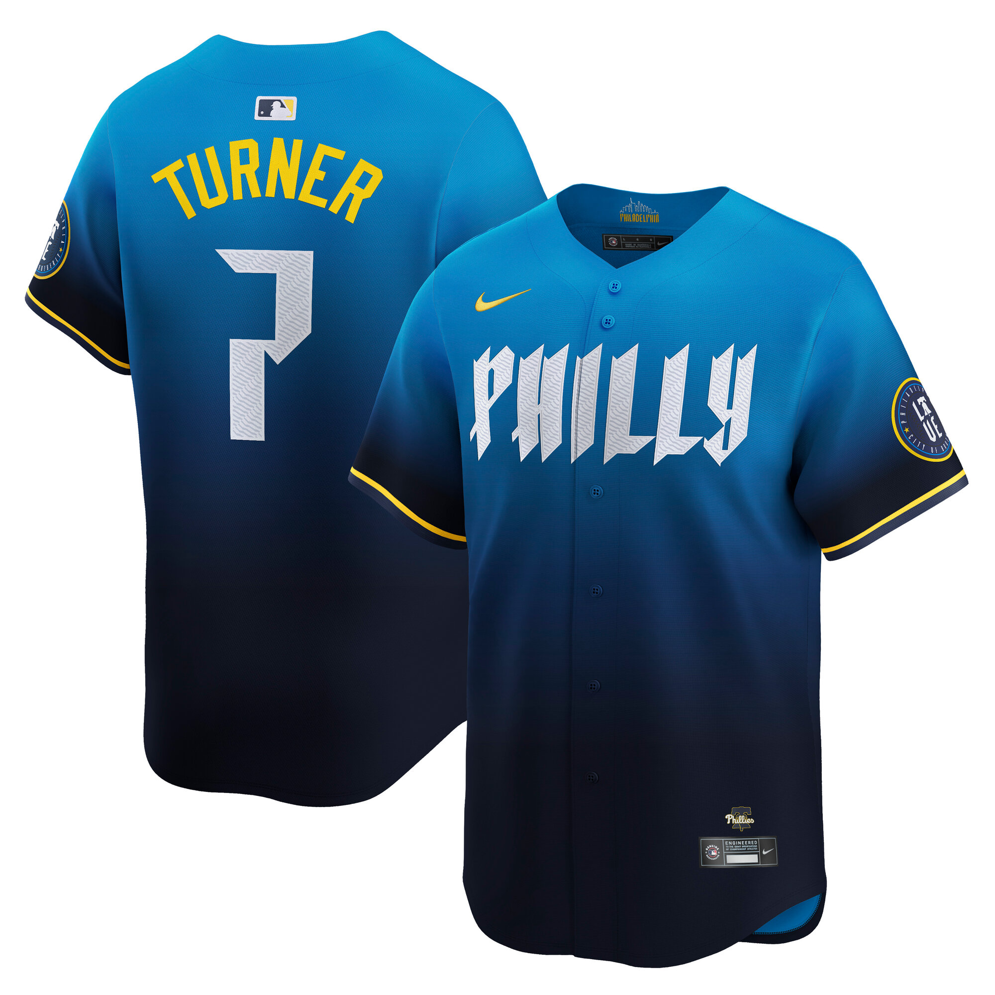 Men's Philadelphia Phillies Trea Turner Nike Blue City Connect Limited Player Jersey