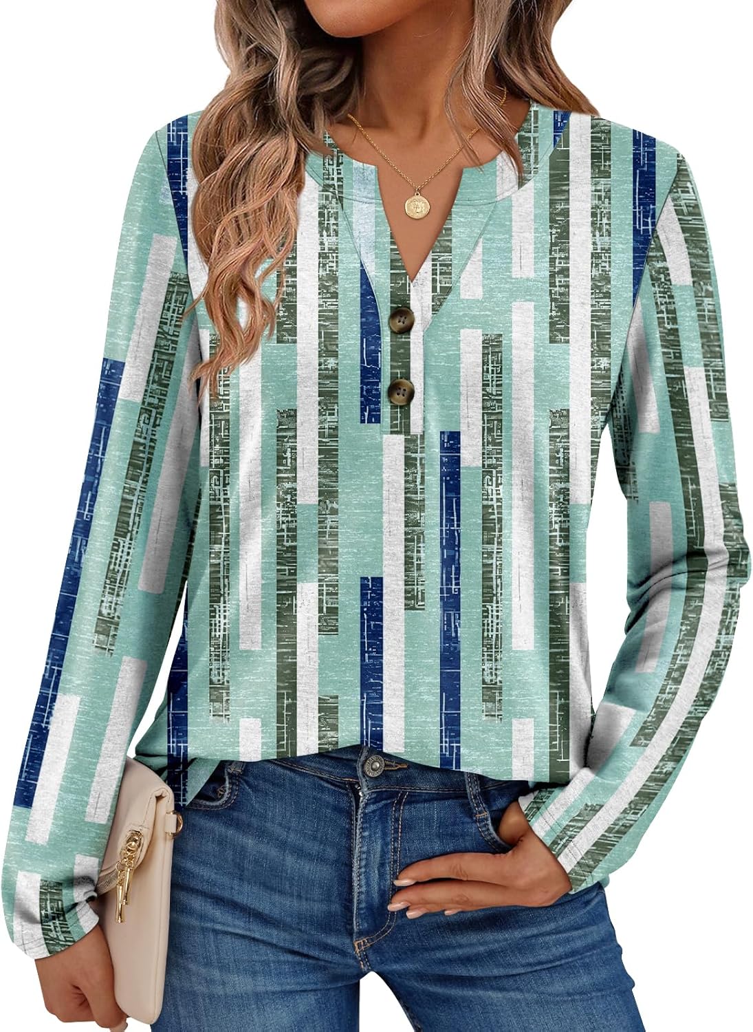 AUTOMET Women's Long Sleeve Shirts 2026 Spring Fashion Dressy Casual Tops Trendy Henley Blouses Cute Work Outfits Clothes