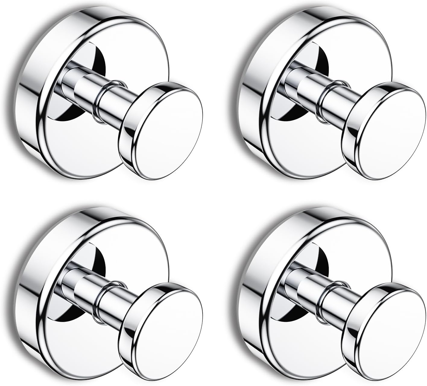 Suction Cup Hooks for Shower, Removable Towel Hooks for Bathroom Window Glass Door Wall, Bath Robe Looafh Hook for Hanging - 4 Pack, Black