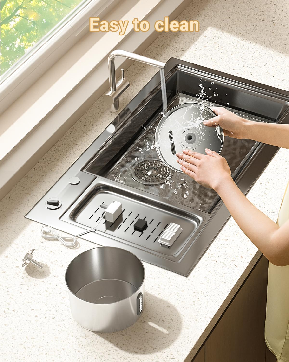 Cat Water Fountain Stainless Steel - 74oz/2.2L Pet Gift Dog Water Dispenser Automatic Silent Cats Dispenser for Drinking Indoor Metal Kitty Spout Fountains with 3 Filters & 3 Sponges Cat Dogs Gifts