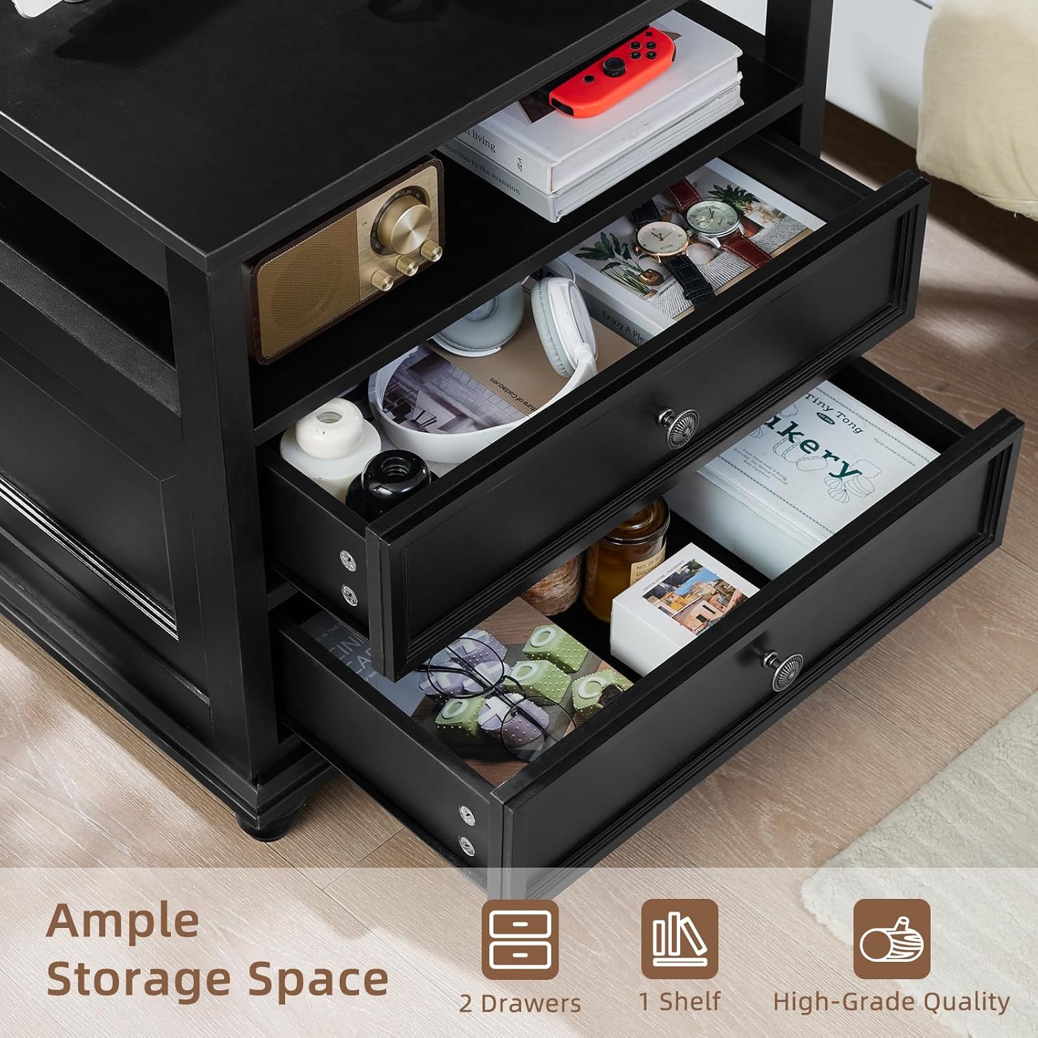 Farmhouse Nightstand with Charging Station, 24