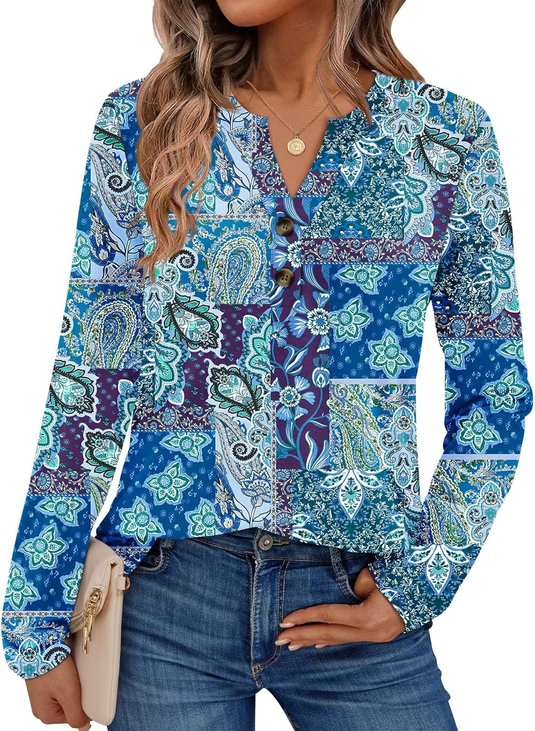 AUTOMET Women's Long Sleeve Shirts 2026 Spring Fashion Dressy Casual Tops Trendy Henley Blouses Cute Work Outfits Clothes