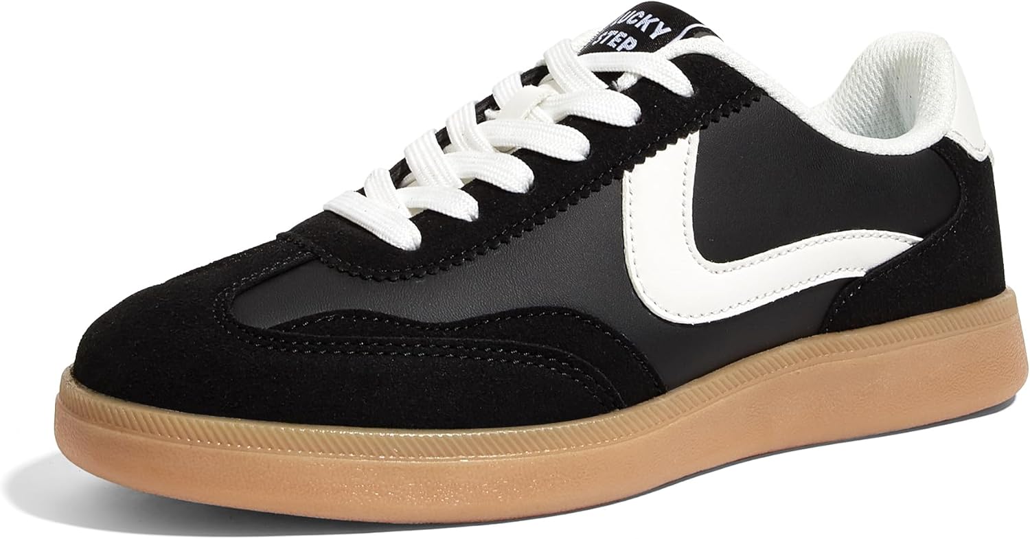 LUCKY STEP Women's Retro Fashion Sneakers Classic Casual Walking Shoes Non Slip Comfort Skate Shoes