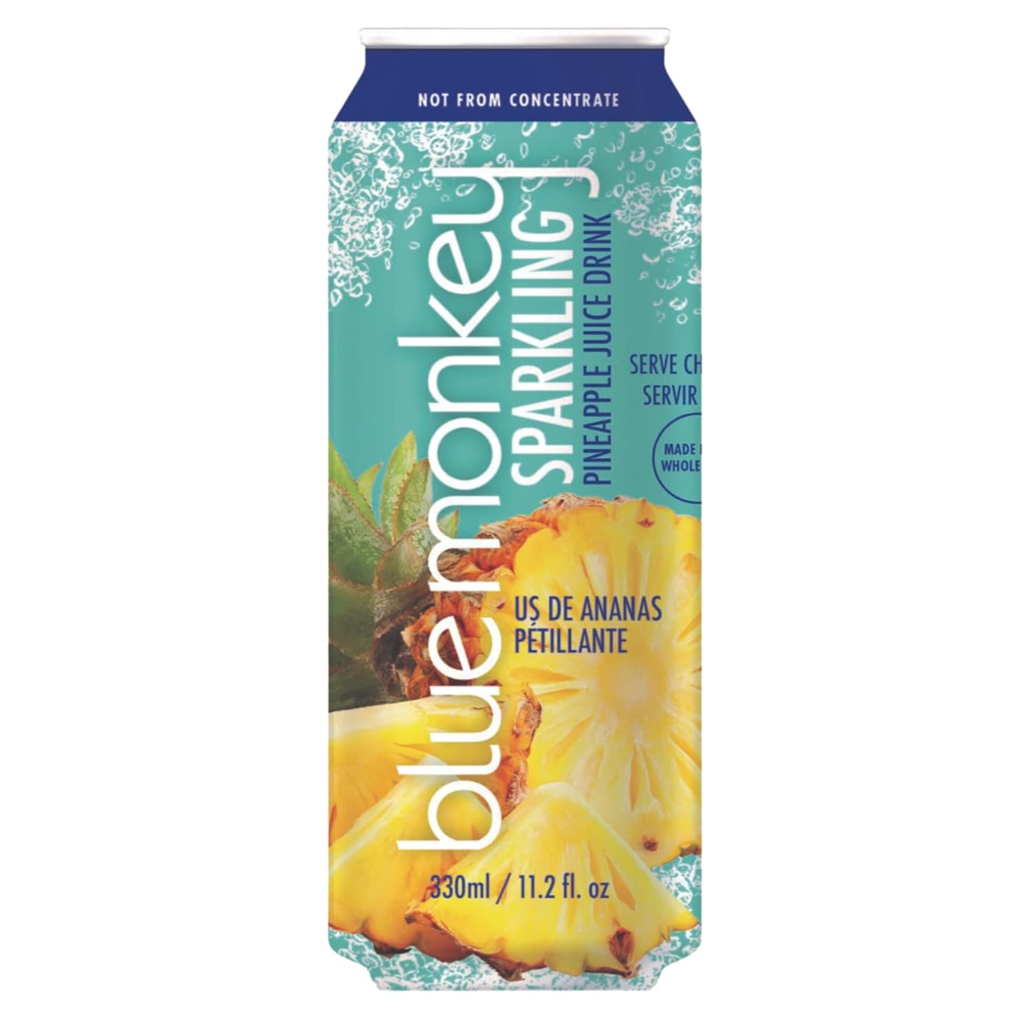 Blue Monkey Sparkling Passion Fruit Juice - Real Fruit Juice, No Sugar Added, All Natural, Lightly Carbonated, Halal Certified - Refreshing Tropical Sparkling Water Alternative - 11.2oz (330ml) 12 Pack