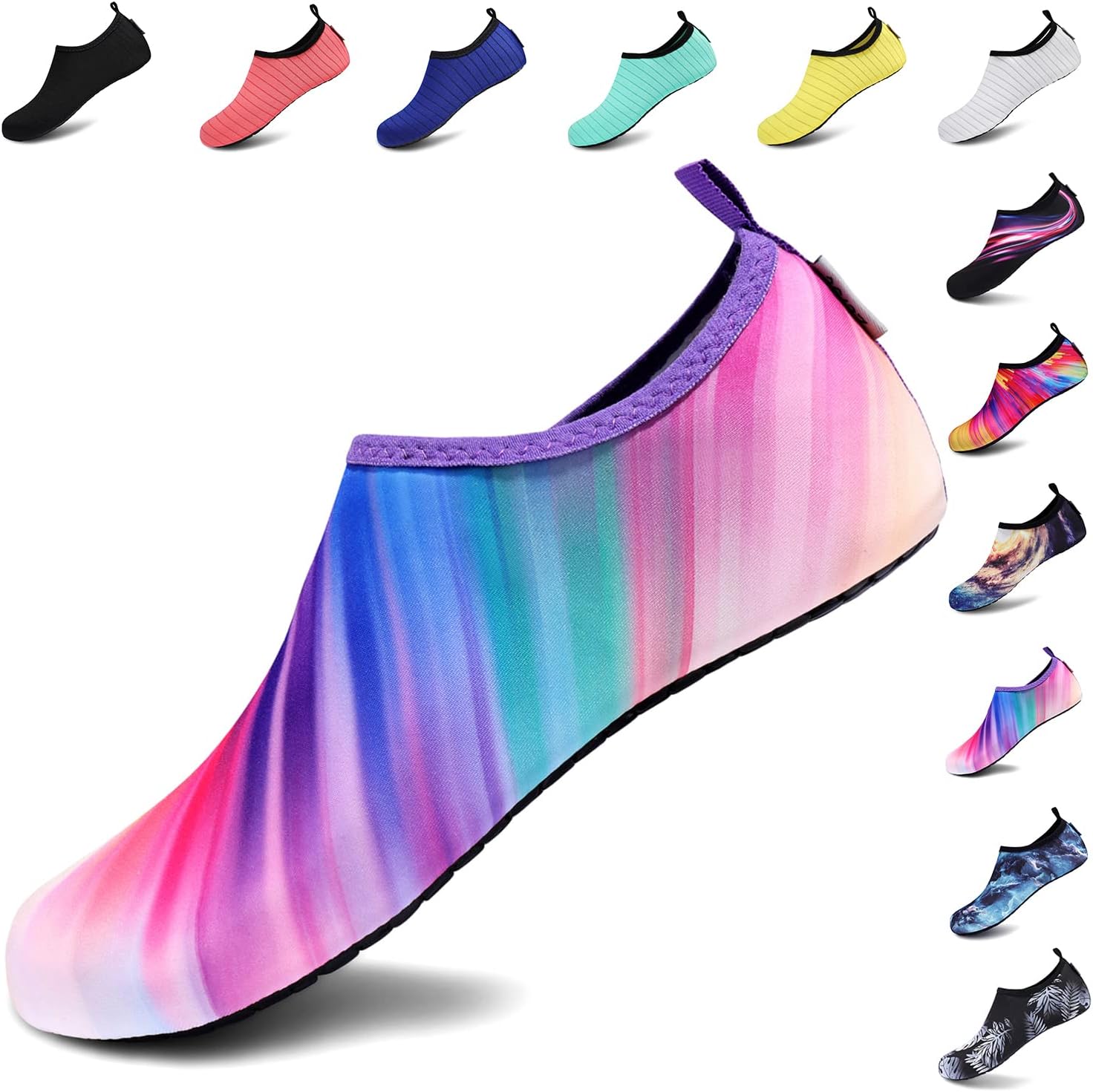 VIFUUR Water Sports Shoes Barefoot Quick-Dry Aqua Yoga Socks Slip-on for Men Women