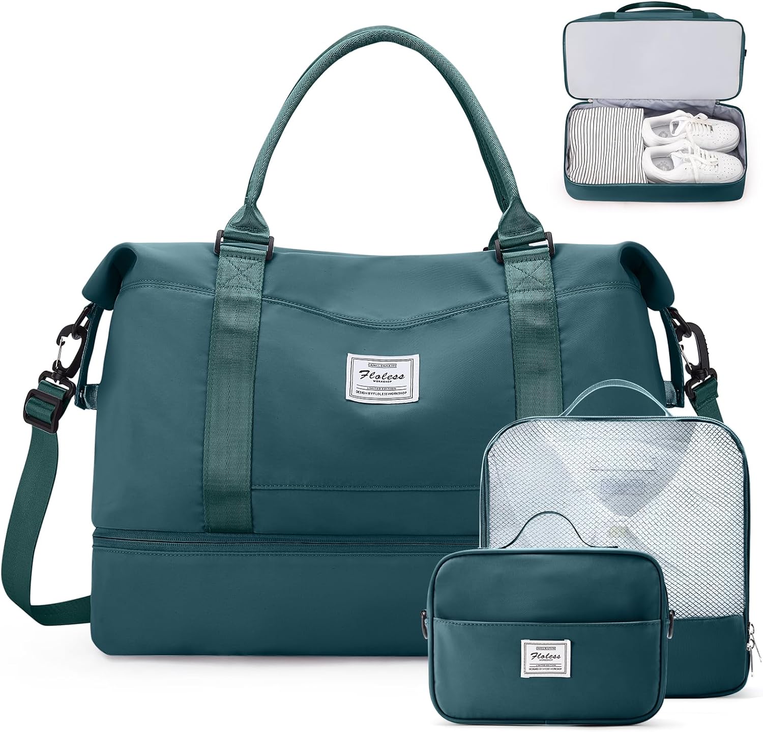 Weekender Bags for Women,Personal Item Travel Bag with Shoes Compartment,Overnight Travel Duffel Bag with Toiletry Bag