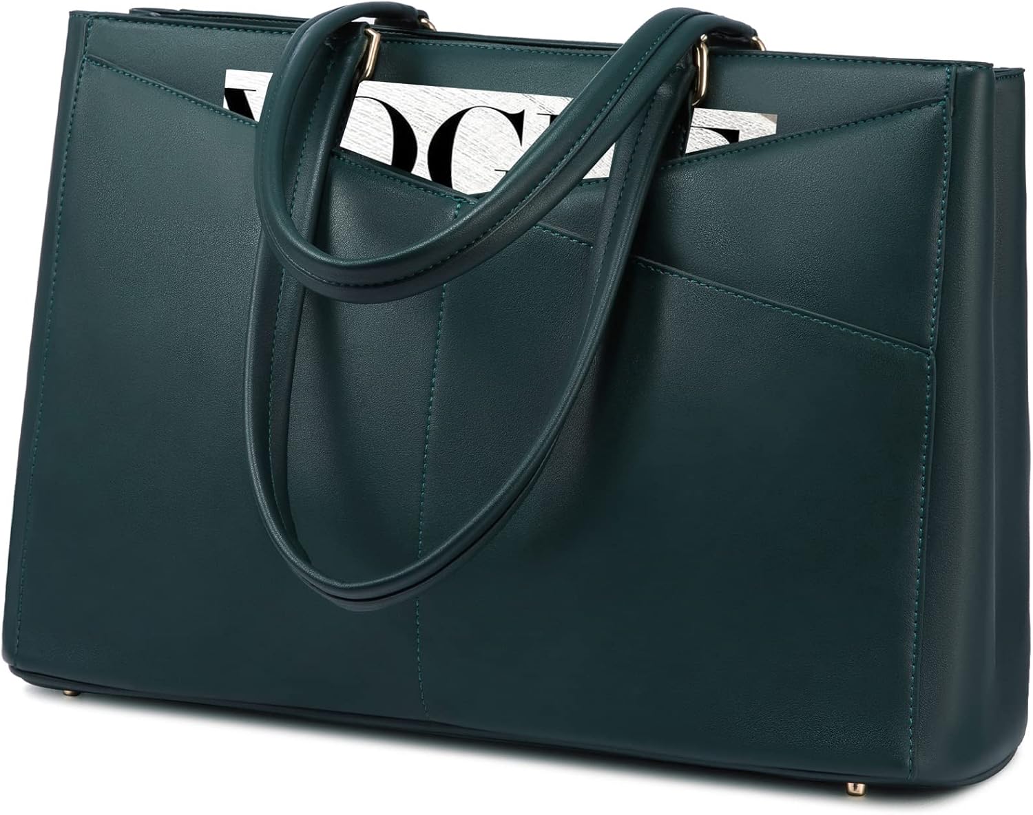 LOVEVOOK Laptop Tote Bag for Women 15.6 Inch Waterproof Leather Computer Bags Business Office Work Briefcase Black